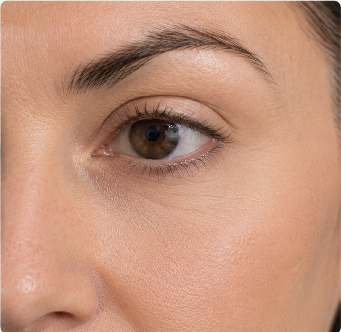 Foundation over the top — no creasing at 5pm.